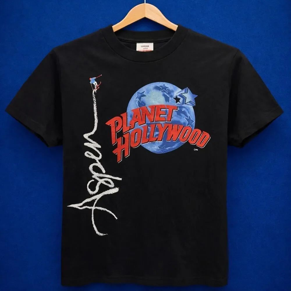 Vintage Planet Hollywood Aspen Black Graphic Tee Shirt T-Shirt Small USA